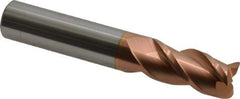 Accupro - 1/2", 3 Flute, Single End, Solid Carbide, 0.02" Corner Radius End Mill - 3" OAL, 40° Helix, Right Hand Flute, 1" LOC, Right Hand Cut - Makers Industrial Supply