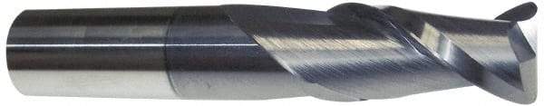 Accupro - 1/8", 2 Flute, Single End, Solid Carbide, 0.045" Corner Radius End Mill - 1-1/2" OAL, 40° Helix, Right Hand Flute, 1/2" LOC, Right Hand Cut - Makers Industrial Supply