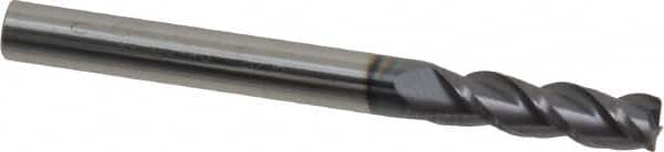 Accupro - 3/16", 3 Flute, Single End, Solid Carbide, 0.015" Corner Radius End Mill - 2" OAL, 40° Helix, Right Hand Flute, 5/8" LOC, Right Hand Cut - Makers Industrial Supply