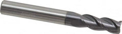 Accupro - 5/16", 3 Flute, Single End, Solid Carbide, 0.03" Corner Radius End Mill - 2-1/2" OAL, 40° Helix, Right Hand Flute, 3/4" LOC, Right Hand Cut - Makers Industrial Supply