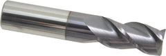 Accupro - 3/4", 3 Flute, Single End, Solid Carbide, 0.03" Corner Radius End Mill - 4" OAL, 40° Helix, Right Hand Flute, 1-1/2" LOC, Right Hand Cut - Makers Industrial Supply