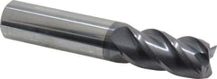 Accupro - 3/4", 4 Flute, Single End, Solid Carbide, 0.01" Corner Radius End Mill - 4" OAL, 40° Helix, Right Hand Flute, 1-1/2" LOC, Right Hand Cut - Makers Industrial Supply