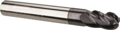 Accupro - 1/4", 4 Flute, Single End, Solid Carbide, 0.09" Corner Radius End Mill - 2" OAL, 40° Helix, Right Hand Flute, 3/8" LOC, Right Hand Cut - Makers Industrial Supply