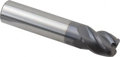 Accupro - 1/2", 4 Flute, Single End, Solid Carbide, 0.09" Corner Radius End Mill - 2-1/2" OAL, 40° Helix, Right Hand Flute, 5/8" LOC, Right Hand Cut - Makers Industrial Supply