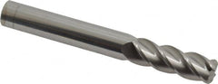 Accupro - 3/8", 4 Flute, Single End, Solid Carbide, 0.09" Corner Radius End Mill - 3" OAL, 40° Helix, Right Hand Flute, 1-1/8" LOC, Right Hand Cut - Makers Industrial Supply