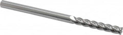 Accupro - 1/4", 4 Flute, Single End, Solid Carbide, 0.015" Corner Radius End Mill - 4" OAL, 40° Helix, Right Hand Flute, 1-1/2" LOC, Right Hand Cut - Makers Industrial Supply