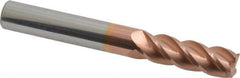 Accupro - 3/8", 4 Flute, Single End, Solid Carbide, 0.03" Corner Radius End Mill - 3" OAL, 40° Helix, Right Hand Flute, 1-1/8" LOC, Right Hand Cut - Makers Industrial Supply