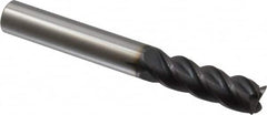 Accupro - 3/8", 4 Flute, Single End, Solid Carbide, 0.015" Corner Radius End Mill - 3" OAL, 40° Helix, Right Hand Flute, 1-1/8" LOC, Right Hand Cut - Makers Industrial Supply