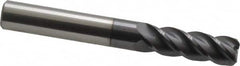 Accupro - 3/8", 4 Flute, Single End, Solid Carbide, 0.045" Corner Radius End Mill - 3" OAL, 40° Helix, Right Hand Flute, 1-1/8" LOC, Right Hand Cut - Makers Industrial Supply