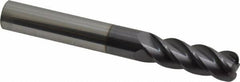 Accupro - 3/8", 4 Flute, Single End, Solid Carbide, 0.09" Corner Radius End Mill - 3" OAL, 40° Helix, Right Hand Flute, 1-1/8" LOC, Right Hand Cut - Makers Industrial Supply