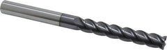 Accupro - 1/2", 4 Flute, Single End, Solid Carbide, 0.03" Corner Radius End Mill - 6" OAL, 40° Helix, Right Hand Flute, 3" LOC, Right Hand Cut - Makers Industrial Supply