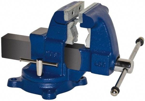 Yost Vises - 5-1/2" Jaw Width x 5" Jaw Opening Capacity, 4-1/2" Throat Depth, Bench & Pipe Combination Vise - 1/8 to 2-1/2" Pipe Capacity, Swivel Base, Bolt Down Attachment, Ductile Iron - Makers Industrial Supply