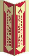 NMC - Extinguisher, Acrylic Fire Sign - 8-3/4" Wide x 16" High, English/Spanish, Glow-in-the-Dark - Makers Industrial Supply