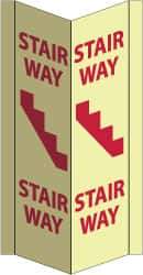 NMC - Stairway - Stairway, Acrylic Exit Sign - 8-3/4" Wide x 16" High, Glow-in-the-Dark - Makers Industrial Supply