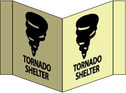 NMC - "Tornado Shelter - Tornado Shelter", 8" Long x 14-1/2" Wide, Rigid Plastic Safety Sign - Rectangle, 0.125" Thick, Use for Accident Prevention - Makers Industrial Supply