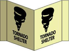 NMC - "Tornado Shelter - Tornado Shelter", 8" Long x 14-1/2" Wide, Rigid Plastic Safety Sign - Rectangle, 0.125" Thick, Use for Accident Prevention - Makers Industrial Supply