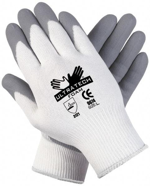 MCR Safety - Size XS (6) Nitrile Coated Nylon General Protection Work Gloves - For General Purpose, Palm & Fingers Coated, Knit Wrist Cuff, Full Fingered, Gray/Black, Paired - Makers Industrial Supply