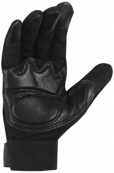 MCR Safety - Size L (9) Grain Synthetic Leather General Protection Work Gloves - For General Purpose, Uncoated, Hook & Loop Cuff, Full Fingered, Black, Paired - Makers Industrial Supply