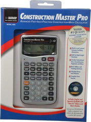 Calculated Industries - 11-Digit (7 normal, 4 Fractions) with Full Annunciators 40 Function Handheld Calculator - 5/8" x 2-1/2" (15.88mm x 63.5mm) Display Size, Silver, LR-44/A76 Powered, 9" Long x 8" Wide x 2" High - Makers Industrial Supply