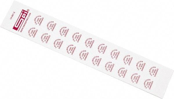 SPI - Inspection Label - Legend: Calibration Void If Seal Damaged, English, Red & White, No Coating - Makers Industrial Supply