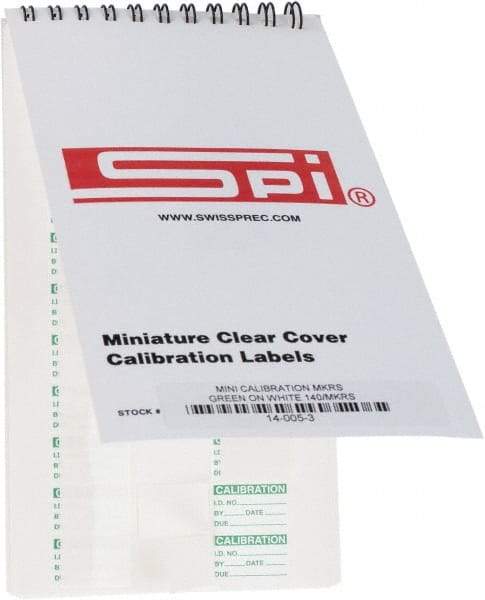 SPI - Calibration Label - Legend: Calibration, English, Green, 1" Long x 5/8" High, No Coating - Makers Industrial Supply