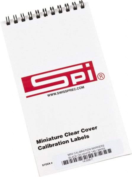 SPI - Calibration Label - Legend: Calibration, English, Black, 1" Long x 5/8" High, No Coating - Makers Industrial Supply