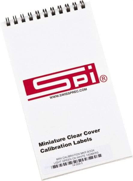 SPI - Calibration Label - Legend: Calibration, English, Light Green, 1" Long x 5/8" High, No Coating - Makers Industrial Supply