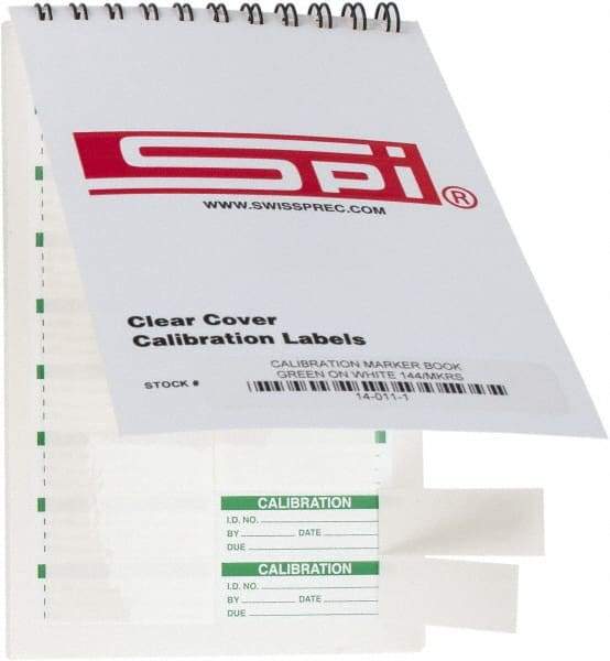 SPI - Calibration Label - Legend: Calibration, English, Green & White, 1-3/4" Long x 5/8" High, No Coating - Makers Industrial Supply