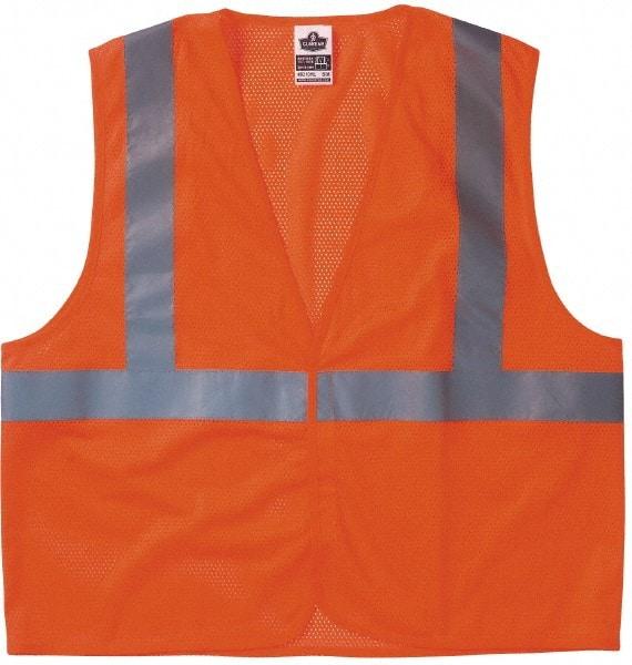 Ergodyne - Size S/M High Visibility Orange Mesh General Purpose Vest - 36 to 44" Chest, ANSI/ISEA 107, Hook & Loop Closure, 1 Pocket, Polyester - Makers Industrial Supply