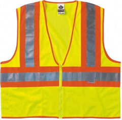 Ergodyne - Size 2X/3XL High Visibility Lime Mesh General Purpose Vest - 52 to 58" Chest, ANSI/ISEA 107, Zipper Closure, 1 Pocket, Polyester - Makers Industrial Supply