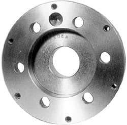 Buck Chuck Company - Adapter Back Plate for 10" Diam Self Centering Lathe Chucks - A1/A2-8 Mount, 3.03" Through Hole Diam, 6.344mm ID, 8.03" OD, 1.032" Flange Height, Steel - Makers Industrial Supply