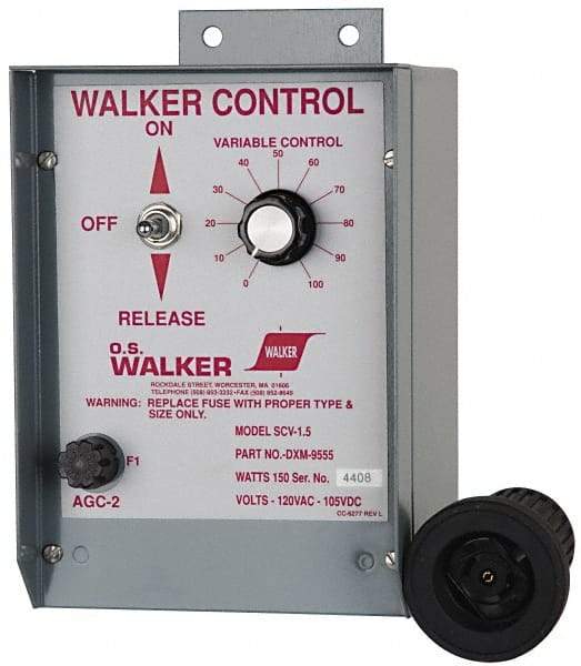 Walker - 150 W, 115 V Electromagnetic Chuck Variable Power Control - Use With Machine Mounting, Not Automatic Release, 110 V, DC Max Output Voltage - Makers Industrial Supply