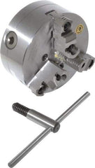 Bison - 3 Jaws, 6" Diam, Self Centering Manual Lathe Chuck - D1-4 Mount Spindle, Reversible, 4,500 Max RPM, 1.6535" Through Hole Diam, 0.0008" Axial Runout, 0.0012" Radial Runout, Forged Steel - Makers Industrial Supply