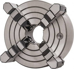 Interstate - 4 Jaws, 8" Diam, Independent Manual Lathe Chuck - D1-5 Mount Spindle, Reversible, 2.165" Through Hole Diam, Cast Iron - Makers Industrial Supply