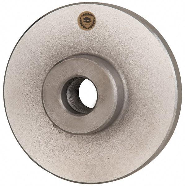 Bison - Adapter Back Plate for 5" Diam Self Centering Lathe Chucks - 1-1/2 - 8 Mount, 1-1/2" Through Hole Diam, 2.677mm ID, 5.079" OD, 0.709" Flange Height, Cast Iron - Makers Industrial Supply