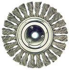 6" Diameter - 5/8-1/2" Arbor Hole - Cable Twist Steel Wire Straight Wheel - Makers Industrial Supply