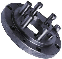 Buck Chuck Company - Adapter Back Plate for 8" Diam Self Centering Lathe Chucks - D1-6 Mount, 2-1/2" Through Hole Diam, 4.73mm ID, 8.13" OD, 1.412" Flange Height, Steel - Makers Industrial Supply