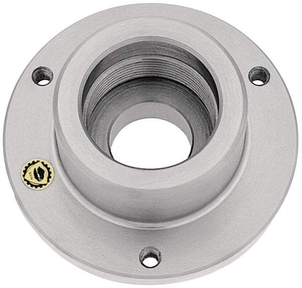 Bison - Adapter Back Plate for 4" Diam Self Centering Lathe Chucks - 1-1/2 - 8 Mount, 1.515" Through Hole Diam, 1.771mm ID, 4" OD, 0.51" Flange Height, Steel - Makers Industrial Supply