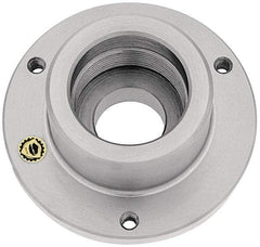 Bison - Adapter Back Plate for 6-1/4" Diam Self Centering Lathe Chucks - L-0 Mount, 3-1/4" Through Hole Diam, 5.51mm ID, 6.3" OD, 0.79" Flange Height, Steel - Makers Industrial Supply