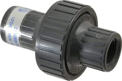 Plast-O-Matic - 1/2" PVC Check Valve - Inline, FNPT x FNPT, 150 WOG - Makers Industrial Supply