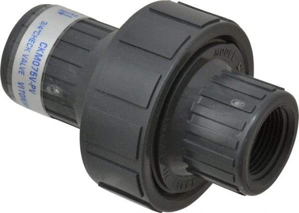 Plast-O-Matic - 3/4" PVC Check Valve - Inline, FNPT x FNPT, 150 WOG - Makers Industrial Supply