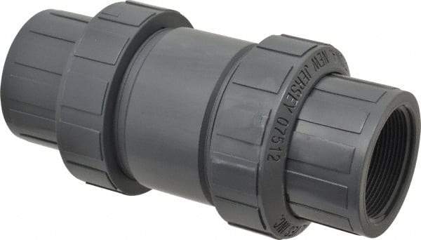 Plast-O-Matic - 2" PVC Check Valve - Inline, FNPT x FNPT, 150 WOG - Makers Industrial Supply