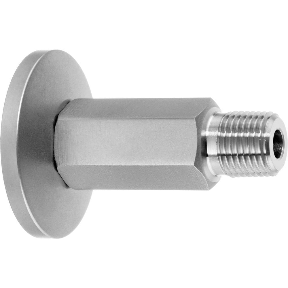 Metal Vacuum Tube Fittings; Material: Stainless Steel; Fitting Type: Male Adapter; Tube Outside Diameter: 1.000; Fitting Shape: Straight; Connection Type: Quick-Clamp; Male NPT; Maximum Vacuum: 0.0000001 torr at 72 Degrees F; Thread Standard: None; Flange