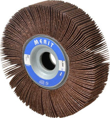 Merit Abrasives - 6" Diam, 60 Grit Aluminum Oxide Unmounted Flap Wheel - 1" Hole, 1-1/2" Wide, Coated, Medium Grade, 6,000 Max RPM , Cloth Backing - Makers Industrial Supply