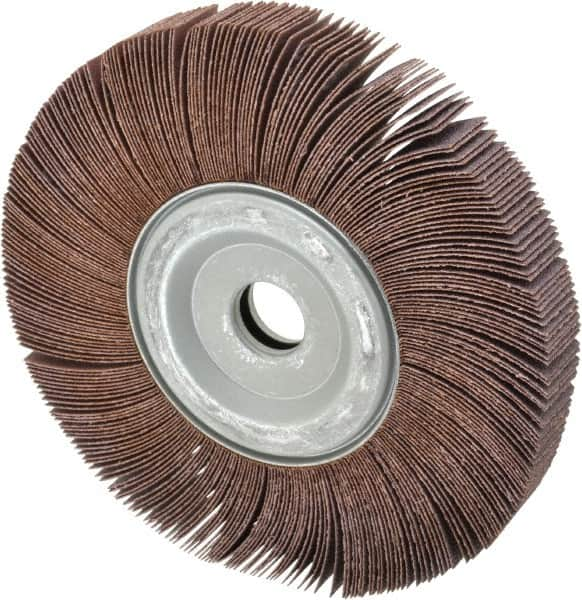 Merit Abrasives - 8" Diam, 60 Grit Aluminum Oxide Unmounted Flap Wheel - 1" Hole, 1" Wide, Coated, Medium Grade, 4,500 Max RPM , Cloth Backing - Makers Industrial Supply