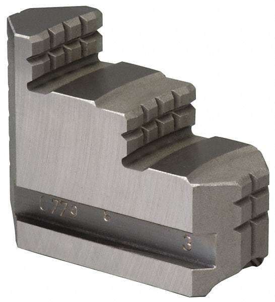 Bison - 12 to 12-1/2" Chuck Diam Compatibility, Steel Master Jaws - 1.5748" Wide x 4.37" Long x 3.0118" High - Makers Industrial Supply