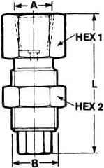 Voss - M16x2-1/4 Thread, 6,000 Max psi, Gauge To Thread Monitoring Coupling - 49mm Long, Pressure Tests - Makers Industrial Supply