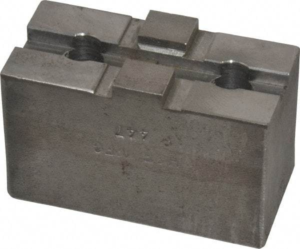 H & R Manufacturing - 5 to 6" Chuck Capacity, Tongue & Groove Attachment, Square Soft Lathe Chuck Jaw - Steel, 1-1/2" Btw Mount Hole Ctrs, 2-5/8" Long x 1-1/4" Wide x 1-5/8" High, 5/16" Groove - Makers Industrial Supply