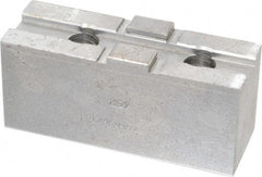 H & R Manufacturing - 10" Chuck Capacity, Tongue & Groove Attachment, Square Soft Lathe Chuck Jaw - Steel, 2-1/8" Btw Mount Hole Ctrs, 4-1/4" Long x 1-1/2" Wide x 1-7/8" High, 1/2" Groove - Makers Industrial Supply