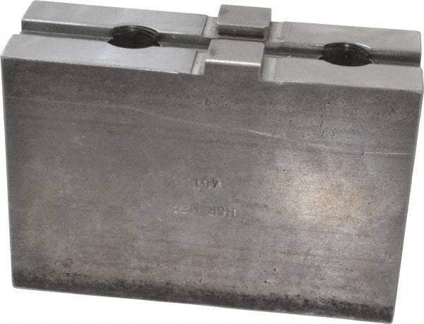 H & R Manufacturing - 18 to 21" Chuck Capacity, Tongue & Groove Attachment, Square Soft Lathe Chuck Jaw - Steel, 3" Btw Mount Hole Ctrs, 5-5/8" Long x 2" Wide x 3-13/16" High, 1/2" Groove - Makers Industrial Supply